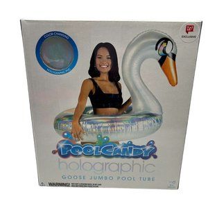 Pool Candy Holographic Goose Jumbo Pool Tube 42" Color Changing New